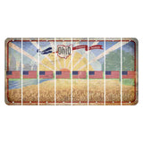 Sunrise in Ohio Cut License Plate Strips (Set of 8) American Flag