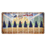 Sunrise in Ohio Cut License Plate Strips (Set of 8) Pine Tree