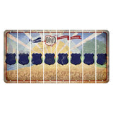 Sunrise in Ohio Cut License Plate Strips (Set of 8) Police Badge