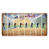 Sunrise in Ohio Cut License Plate Strips (Set of 8) Softball Batter