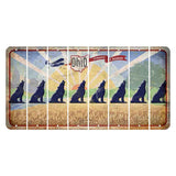 Sunrise in Ohio Cut License Plate Strips (Set of 8) Howling Wolf