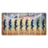 Sunrise in Ohio Cut License Plate Strips (Set of 8) Cowboy - Leaning