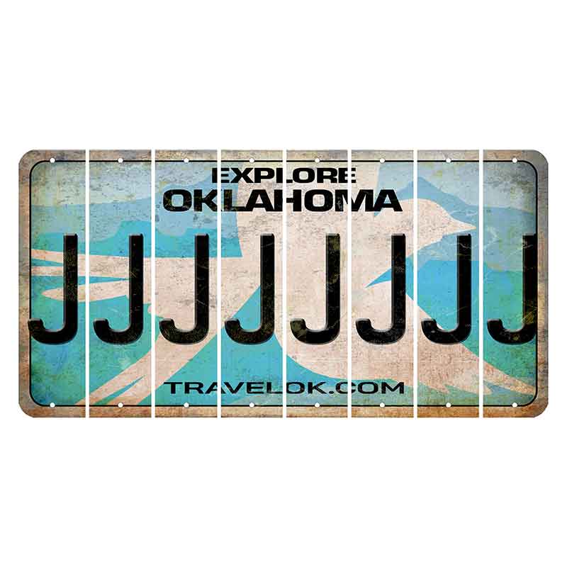 Oklahoma Scissor-Tailed Flycatcher Cut License Plate Strips (Set of 8) J