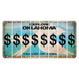 Oklahoma Scissor-Tailed Flycatcher Cut License Plate Strips (Set of 8) Dollar Sign