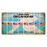 Oklahoma Scissor-Tailed Flycatcher Cut License Plate Strips (Set of 8) American Flag