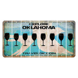 Oklahoma Scissor-Tailed Flycatcher Cut License Plate Strips (Set of 8) Wine Glass