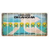 Oklahoma Scissor-Tailed Flycatcher Cut License Plate Strips (Set of 8) Emoji - Crying