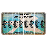 Oklahoma Scissor-Tailed Flycatcher Cut License Plate Strips (Set of 8) Seahorse
