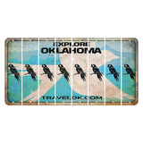 Oklahoma Scissor-Tailed Flycatcher Cut License Plate Strips (Set of 8) Parrot