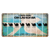 Oklahoma Scissor-Tailed Flycatcher Cut License Plate Strips (Set of 8) Camel