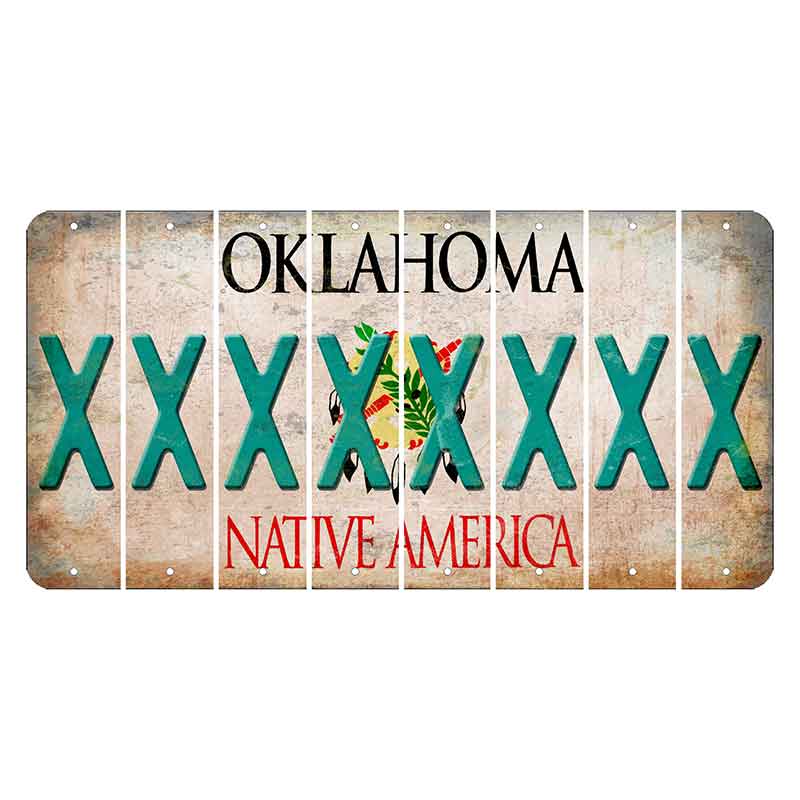 Oklahoma Osage Nation Cut License Plate Strips (Set of 8) X