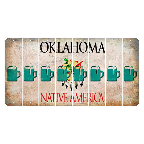 Oklahoma Osage Nation Cut License Plate Strips (Set of 8) Beer Mug