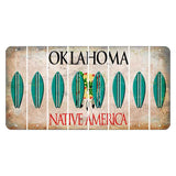 Oklahoma Osage Nation Cut License Plate Strips (Set of 8) Surfboard