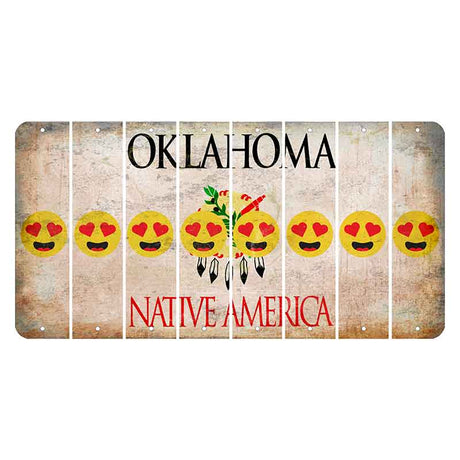 Oklahoma Osage Nation Cut License Plate Strips (Set of 8) Emoji - Heart Eyes