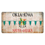 Oklahoma Osage Nation Cut License Plate Strips (Set of 8) Cow Skull