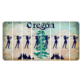Oregon Douglas Fir Cut License Plate Strips (Set of 8) Female Golfer