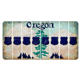 Oregon Douglas Fir Cut License Plate Strips (Set of 8) Police Badge