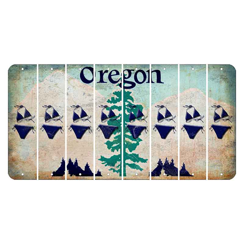 Oregon Douglas Fir Cut License Plate Strips (Set of 8) Bikini