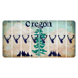 Oregon Douglas Fir Cut License Plate Strips (Set of 8) Elk