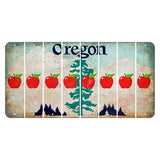 Oregon Douglas Fir Cut License Plate Strips (Set of 8) Apple