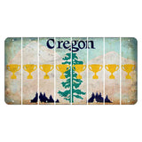 Oregon Douglas Fir Cut License Plate Strips (Set of 8) Trophy