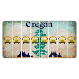 Oregon Douglas Fir Cut License Plate Strips (Set of 8) School Bus