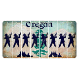 Oregon Douglas Fir Cut License Plate Strips (Set of 8) Fireman with Axe