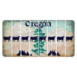 Oregon Douglas Fir Cut License Plate Strips (Set of 8) Dairy Cow