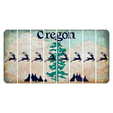 Oregon Douglas Fir Cut License Plate Strips (Set of 8) Reindeer