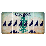 Oregon Douglas Fir Cut License Plate Strips (Set of 8) Howling Wolf