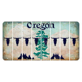 Oregon Douglas Fir Cut License Plate Strips (Set of 8) Cow Skull