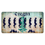 Oregon Douglas Fir Cut License Plate Strips (Set of 8) Cowboy - Leaning