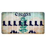 Oregon Douglas Fir Cut License Plate Strips (Set of 8) Cowboy Boot