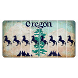 Oregon Douglas Fir Cut License Plate Strips (Set of 8) Horse
