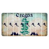 Oregon Douglas Fir Cut License Plate Strips (Set of 8) Skier