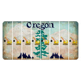 Oregon Douglas Fir Cut License Plate Strips (Set of 8) Wrecking Ball Crane