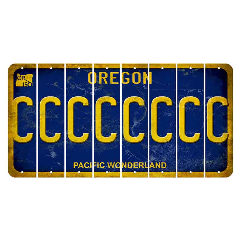 Oregon Pacific Wonderland Cut License Plate Strips (Set of 8) C