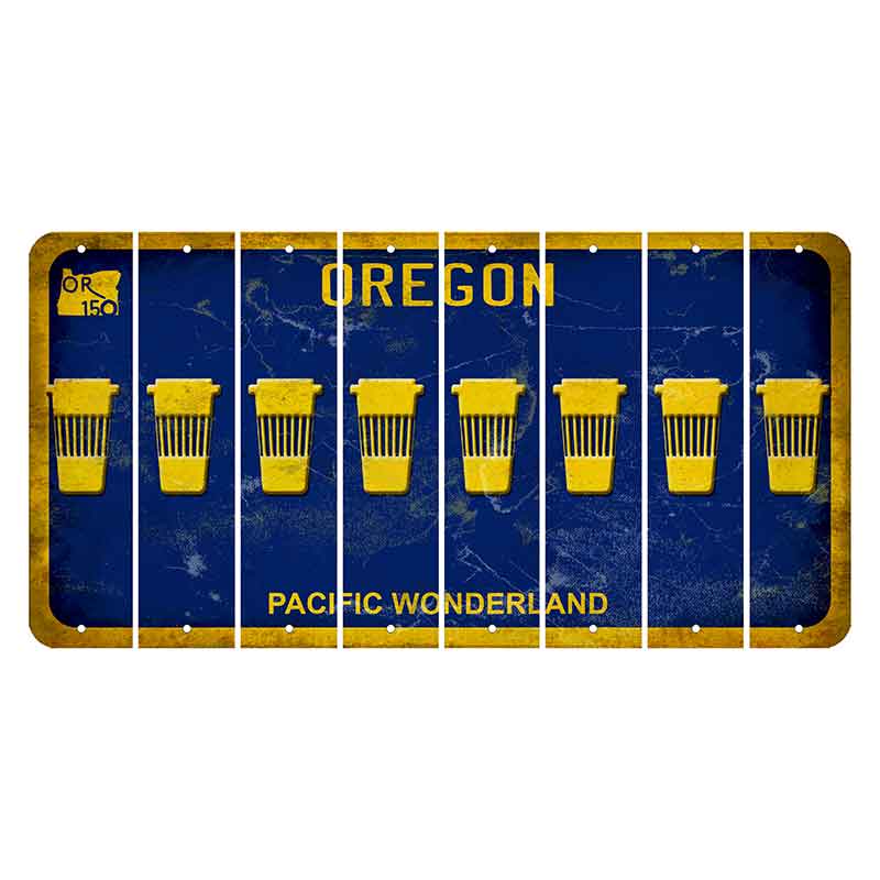 Oregon Pacific Wonderland Cut License Plate Strips (Set of 8) Latte