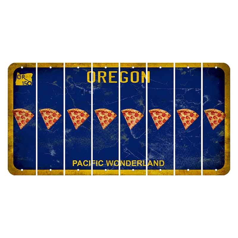Oregon Pacific Wonderland Cut License Plate Strips (Set of 8) Pizza