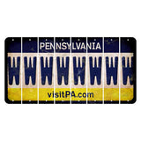 Pennsylvania vistiPA Cut License Plate Strips (Set of 8) W