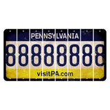 Pennsylvania vistiPA Cut License Plate Strips (Set of 8) 8