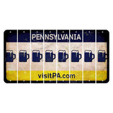 Pennsylvania vistiPA Cut License Plate Strips (Set of 8) Beer Mug