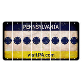 Pennsylvania vistiPA Cut License Plate Strips (Set of 8) Fire Badge