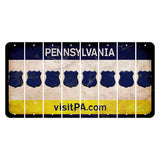 Pennsylvania vistiPA Cut License Plate Strips (Set of 8) Police Badge