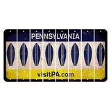 Pennsylvania vistiPA Cut License Plate Strips (Set of 8) Surfboard