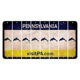 Pennsylvania vistiPA Cut License Plate Strips (Set of 8) Dolphin