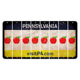Pennsylvania vistiPA Cut License Plate Strips (Set of 8) Apple