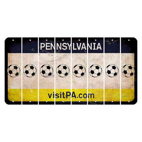 Pennsylvania vistiPA Cut License Plate Strips (Set of 8) Soccerball
