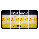 Pennsylvania vistiPA Cut License Plate Strips (Set of 8) Softball