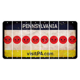 Pennsylvania vistiPA Cut License Plate Strips (Set of 8) Emoji - Angry